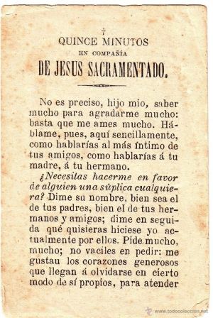 Quince minutos en compañía de Jesús Sacramentado